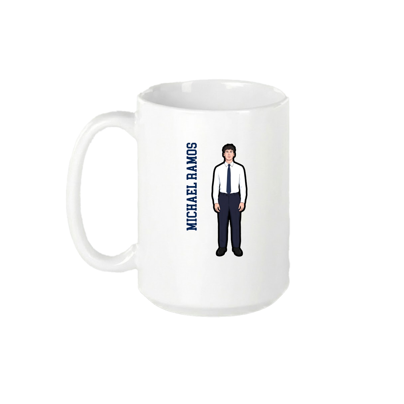15oz Coffee Mug — Name Vertical in White