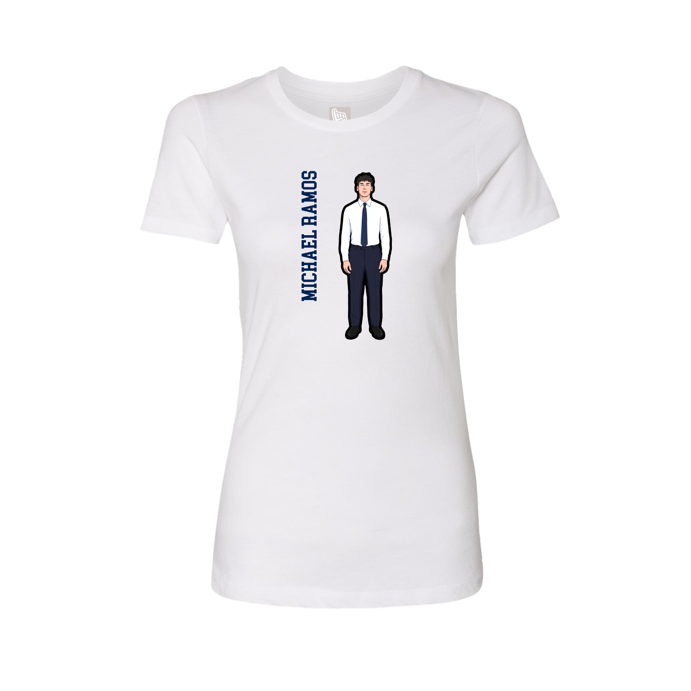 Womens Tee — Name Vertical in White