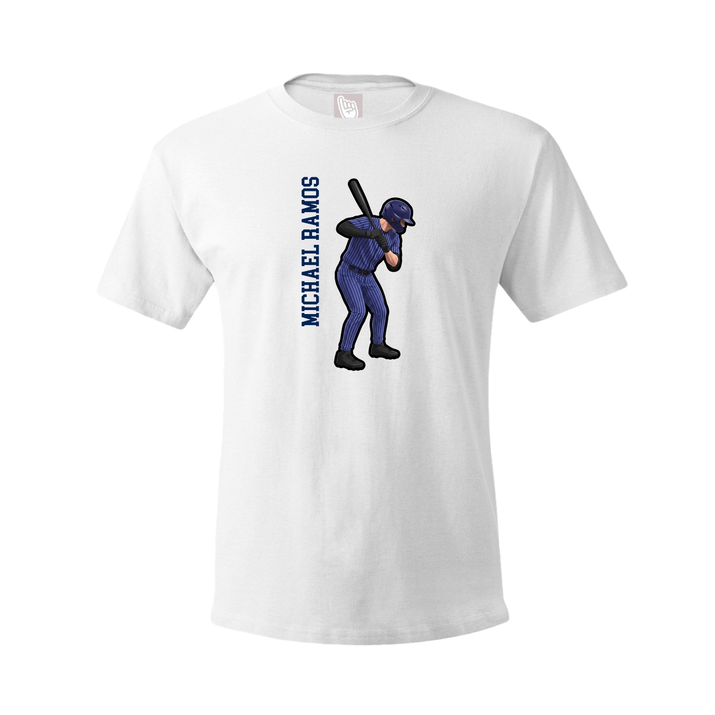 Youth Tee — Name Vertical in White