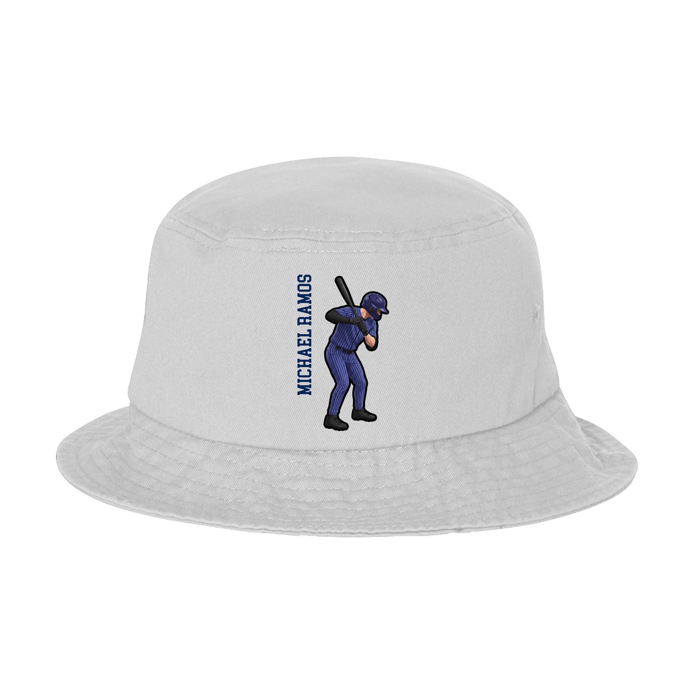 Bucket Cap — Name Vertical in White