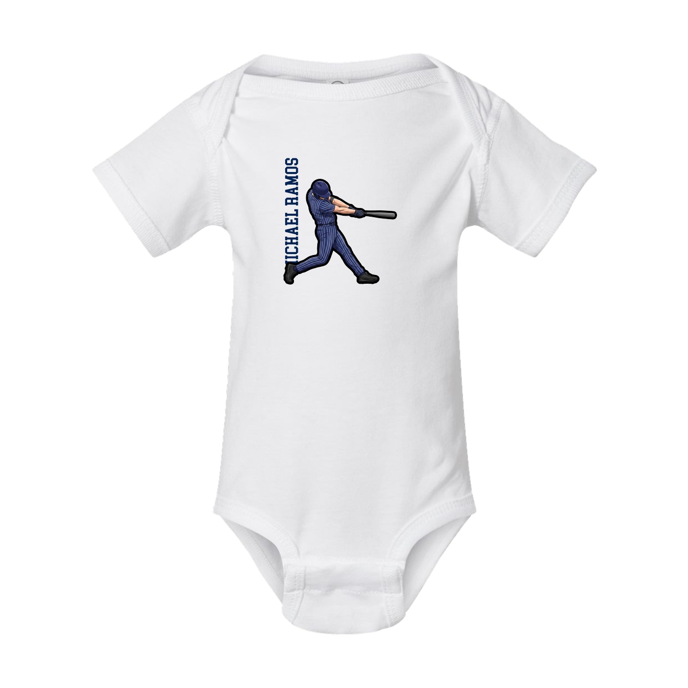 Baby Onesie — Name Vertical in White