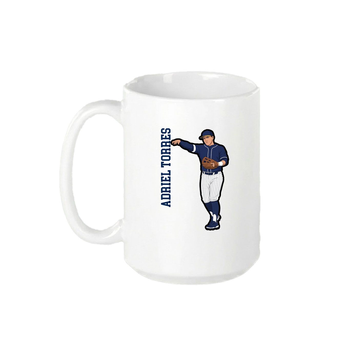15oz Coffee Mug — Name Vertical in White