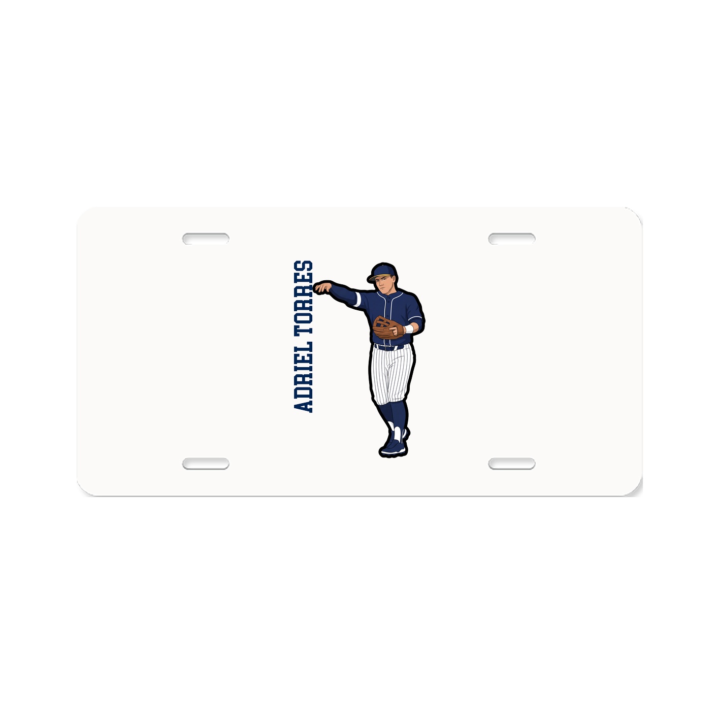 License Plate — Name Vertical in Classic