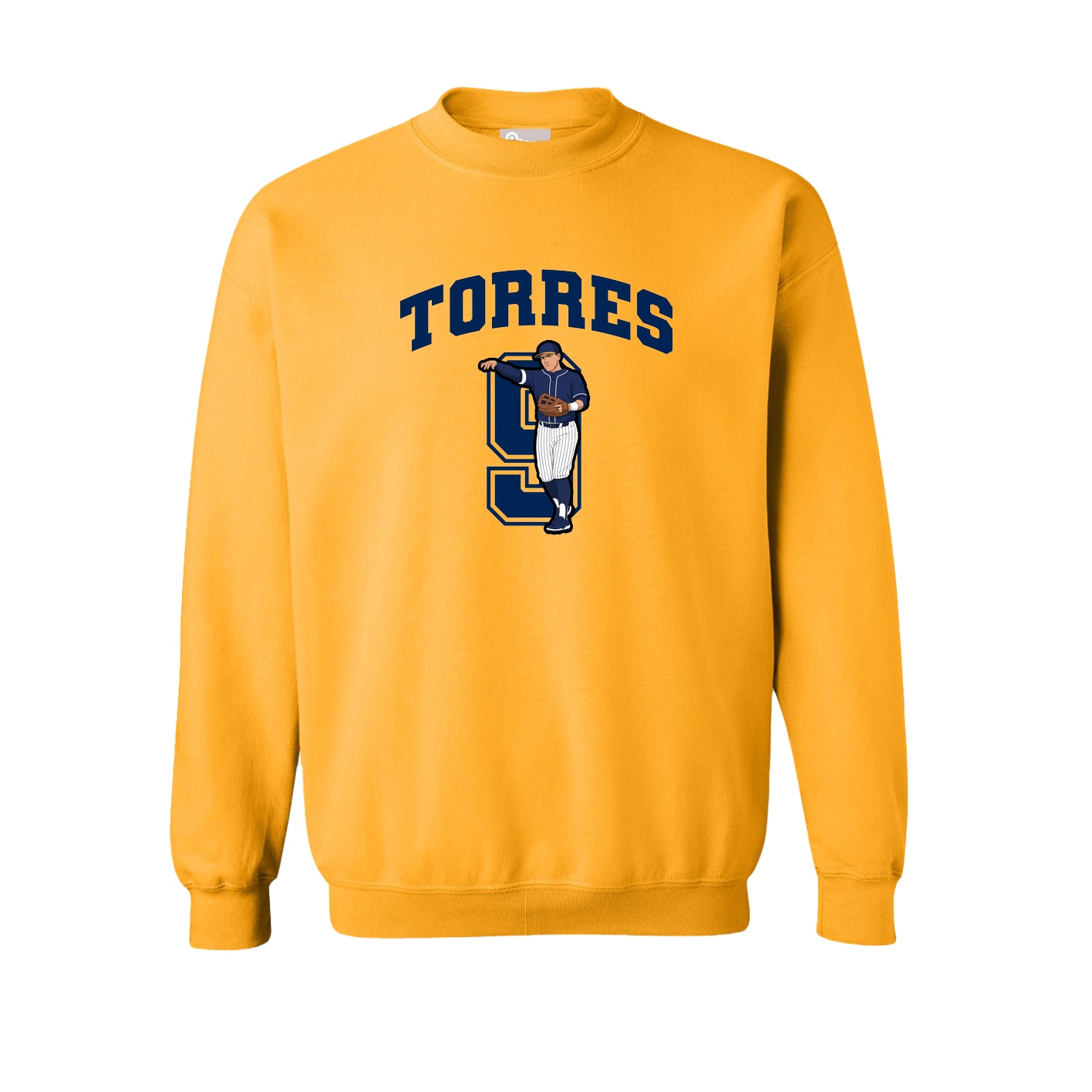 Fleece Crew — Number in Gold