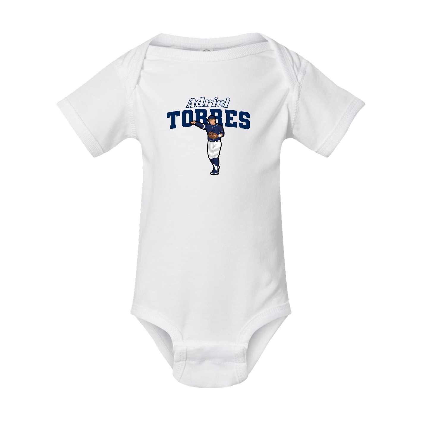 Baby Onesie — Name Arch in White