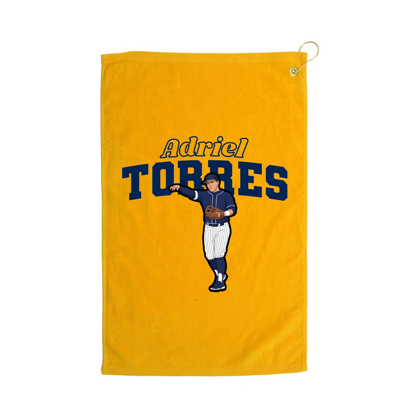 Golf Towel — Name Arch in Gold