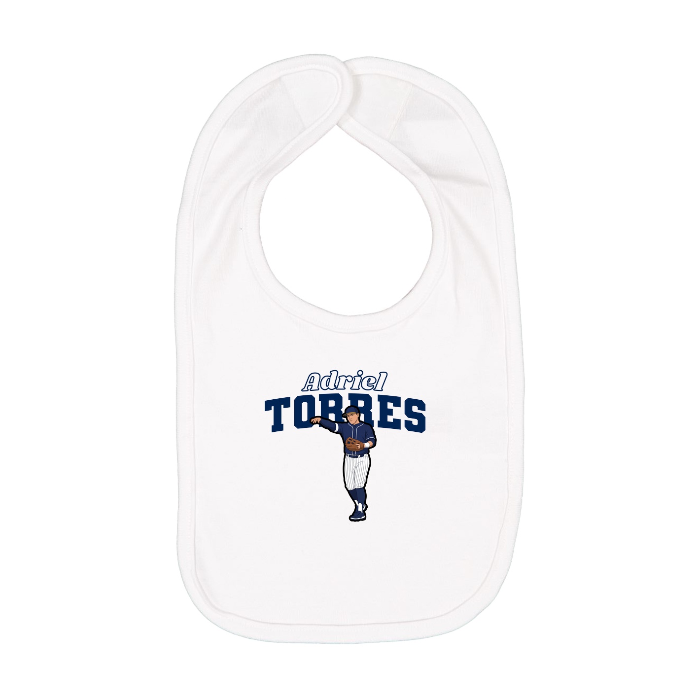 Infant Bib — Name Arch in White