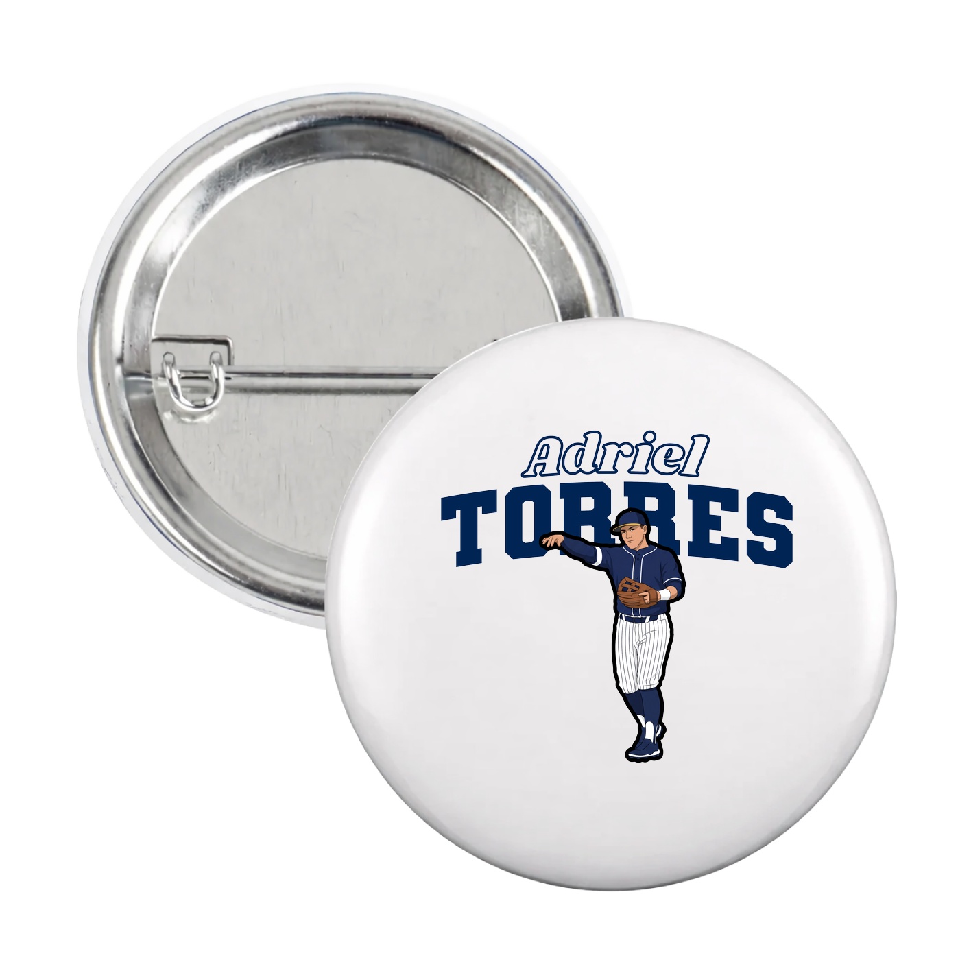 Game Day Button — Name Arch in White