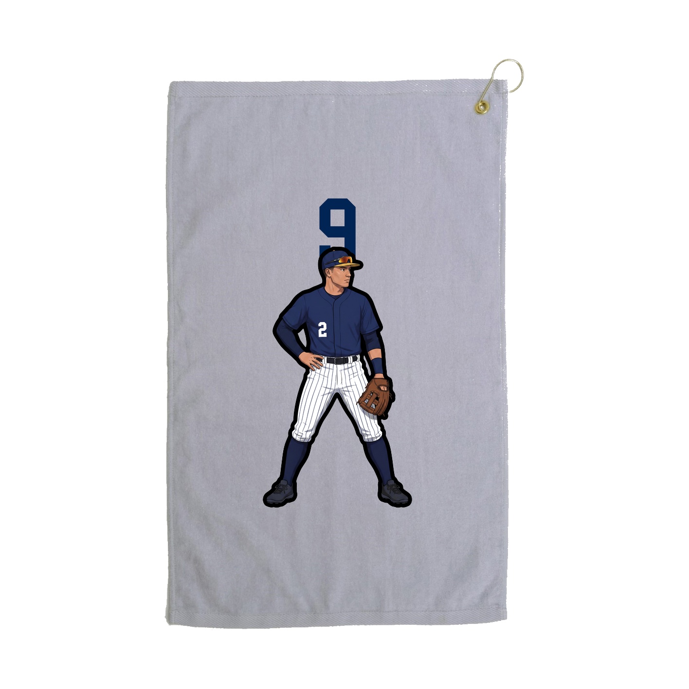 Golf Towel — Number Top in Grey