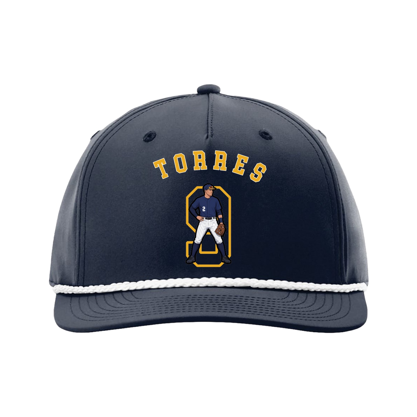 Five-Panel Classic Rope Cap — Shirsey Arch in Navy