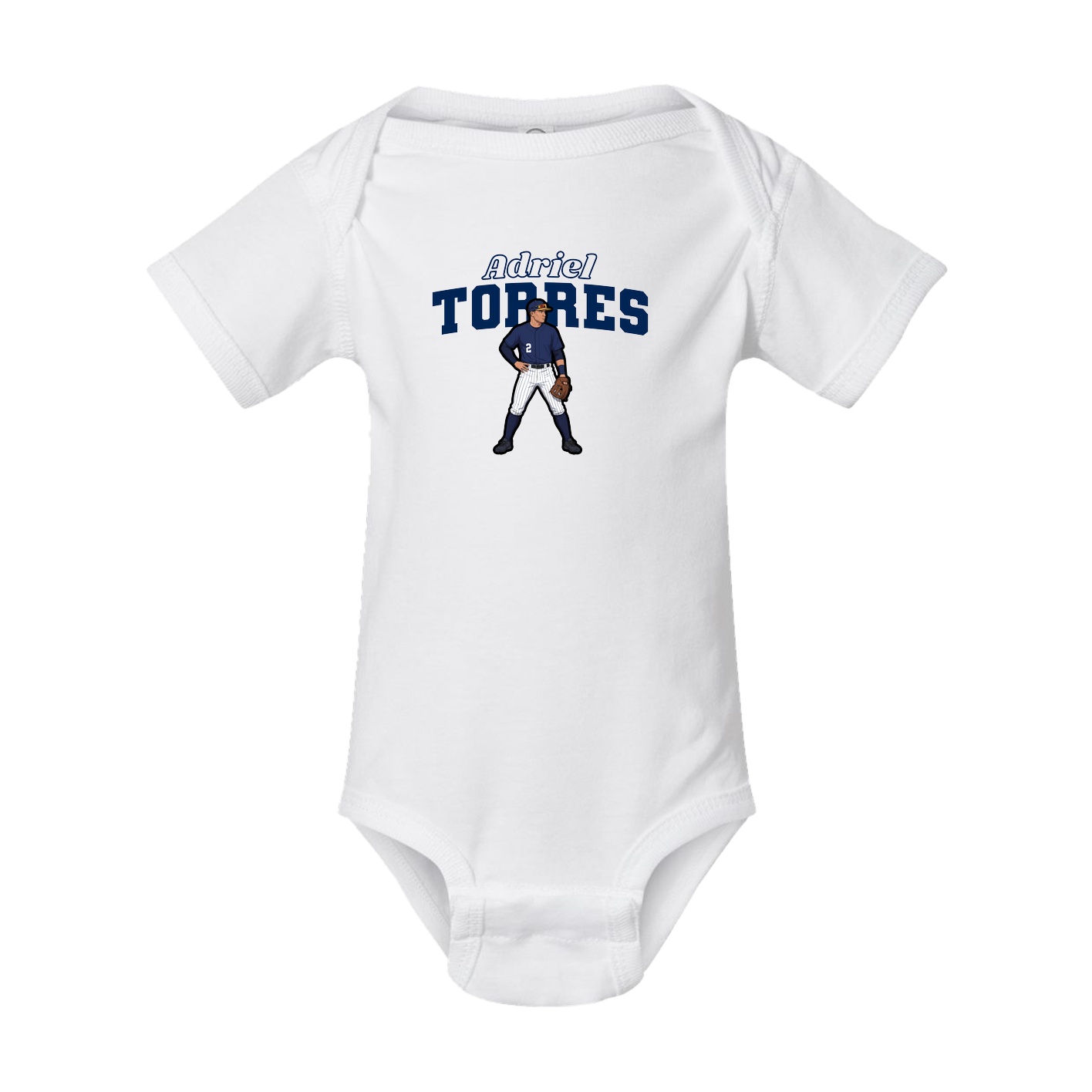 Baby Onesie — Name Arch in White