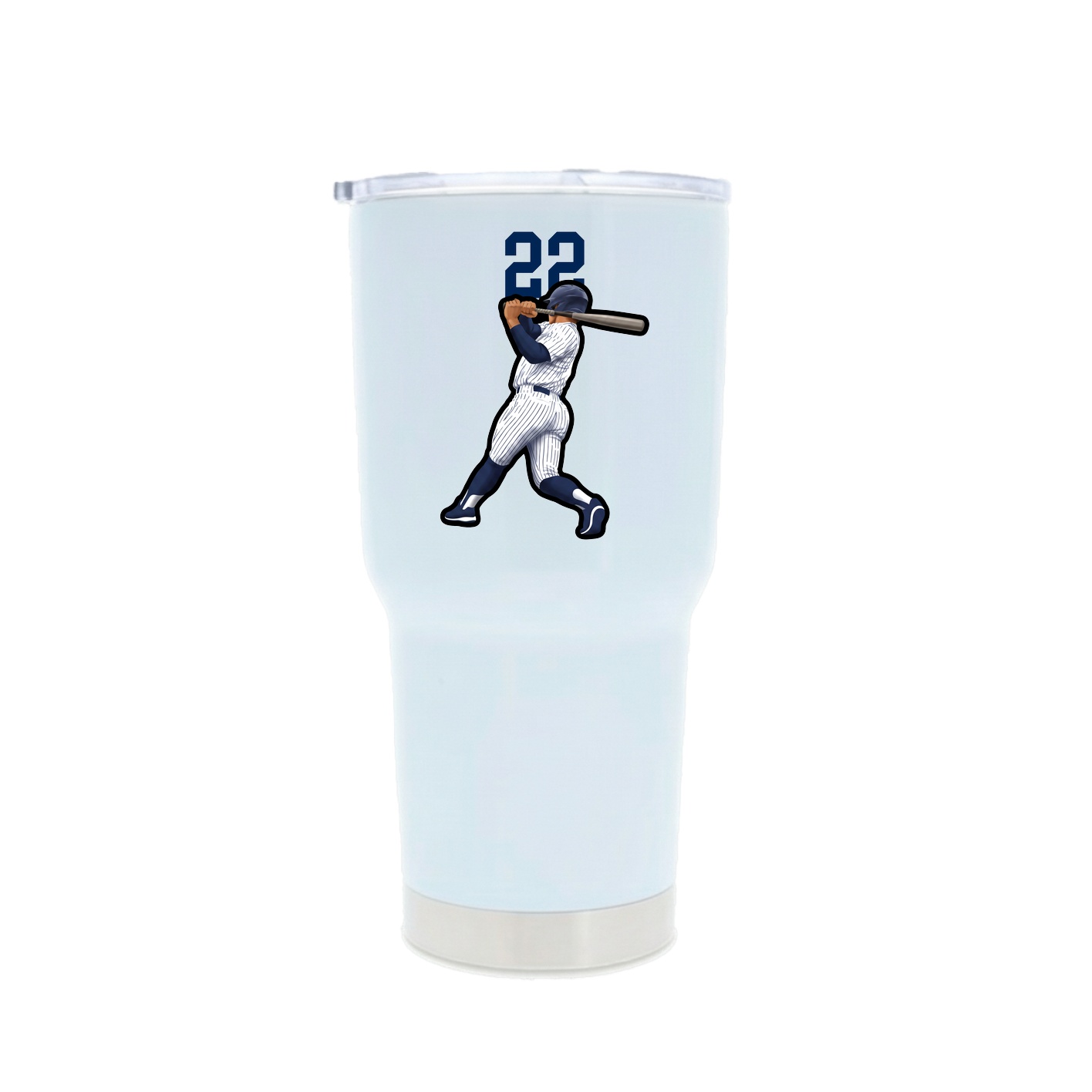 30oz Stainless Steel Tumbler — Number Top in White