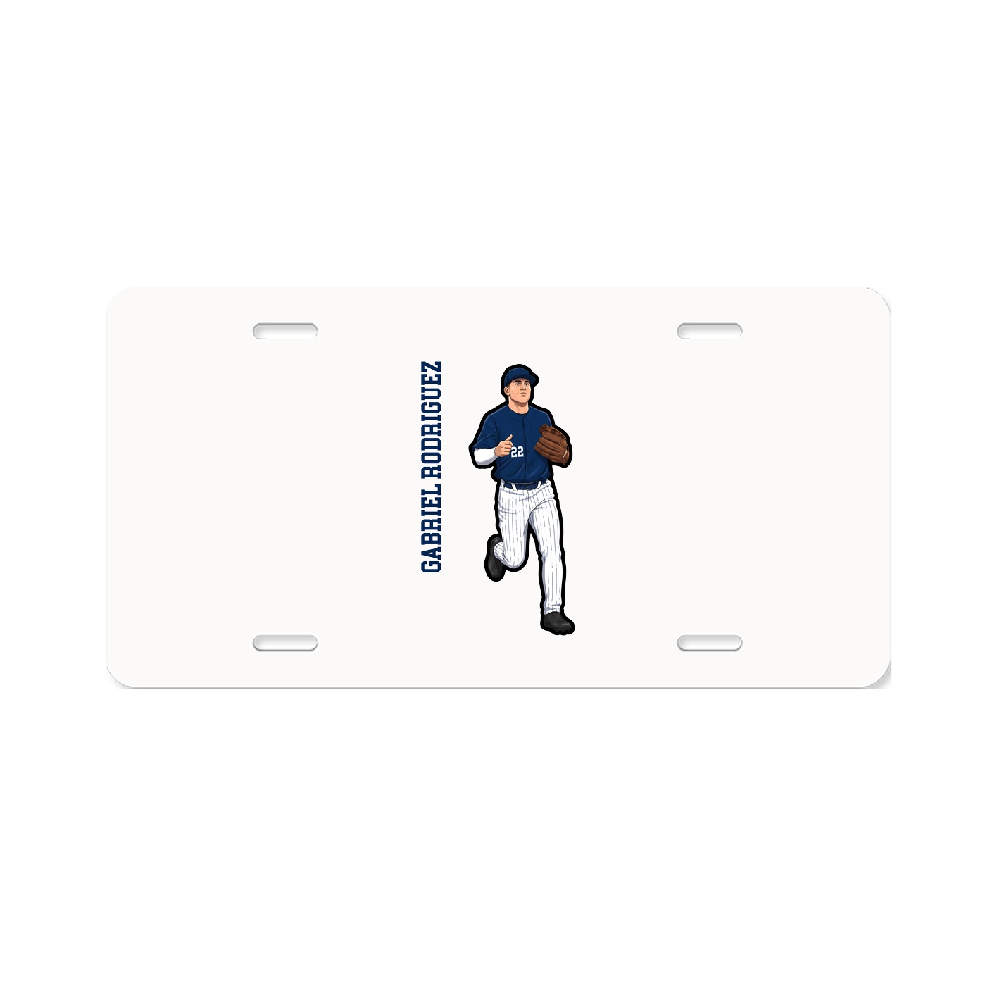 License Plate — Name Vertical in Classic