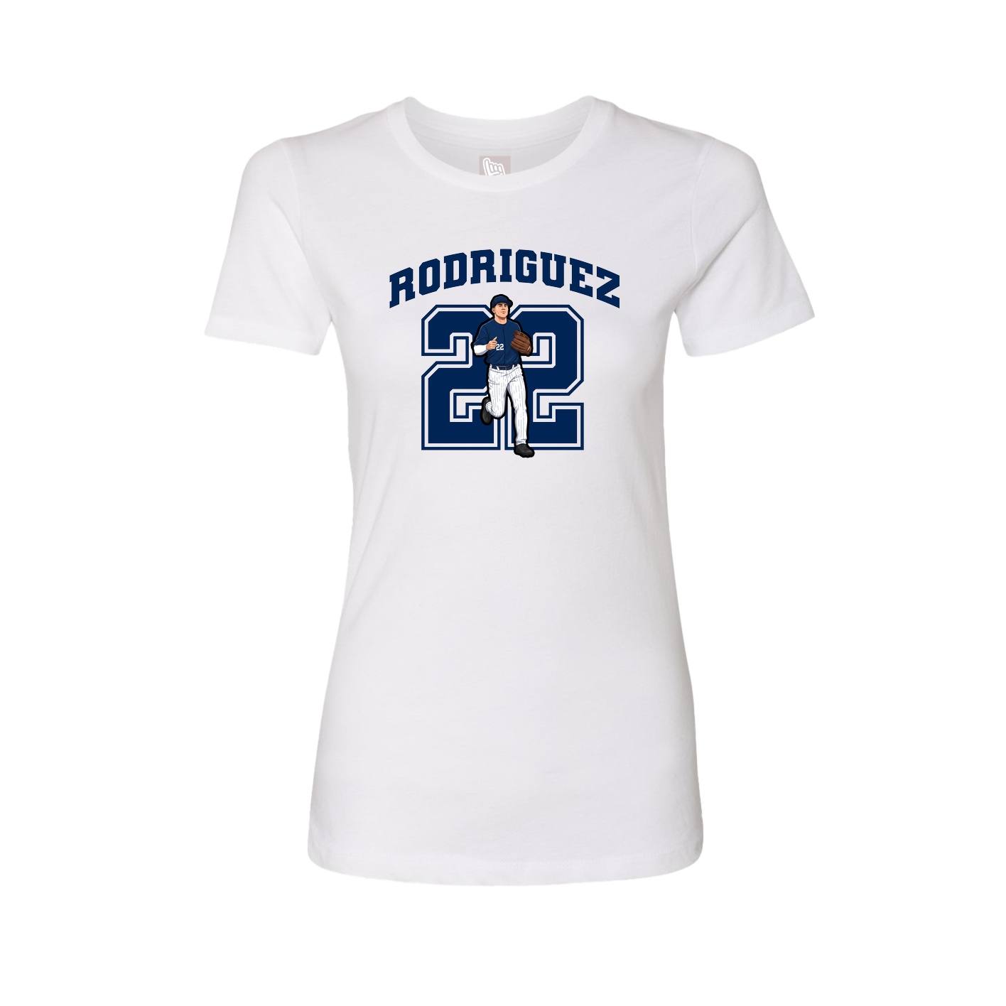 Fitted Women's Tee — Number in White