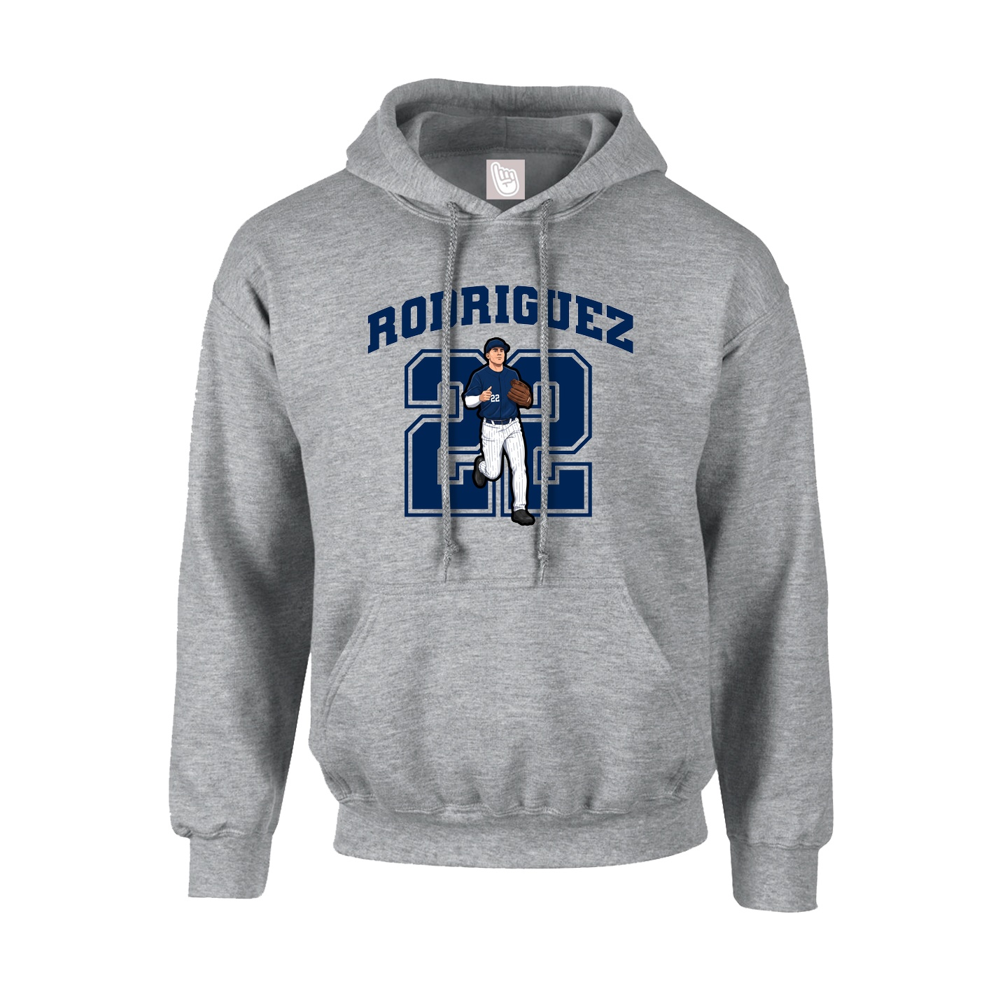 Youth Hoodie — Number in Grey