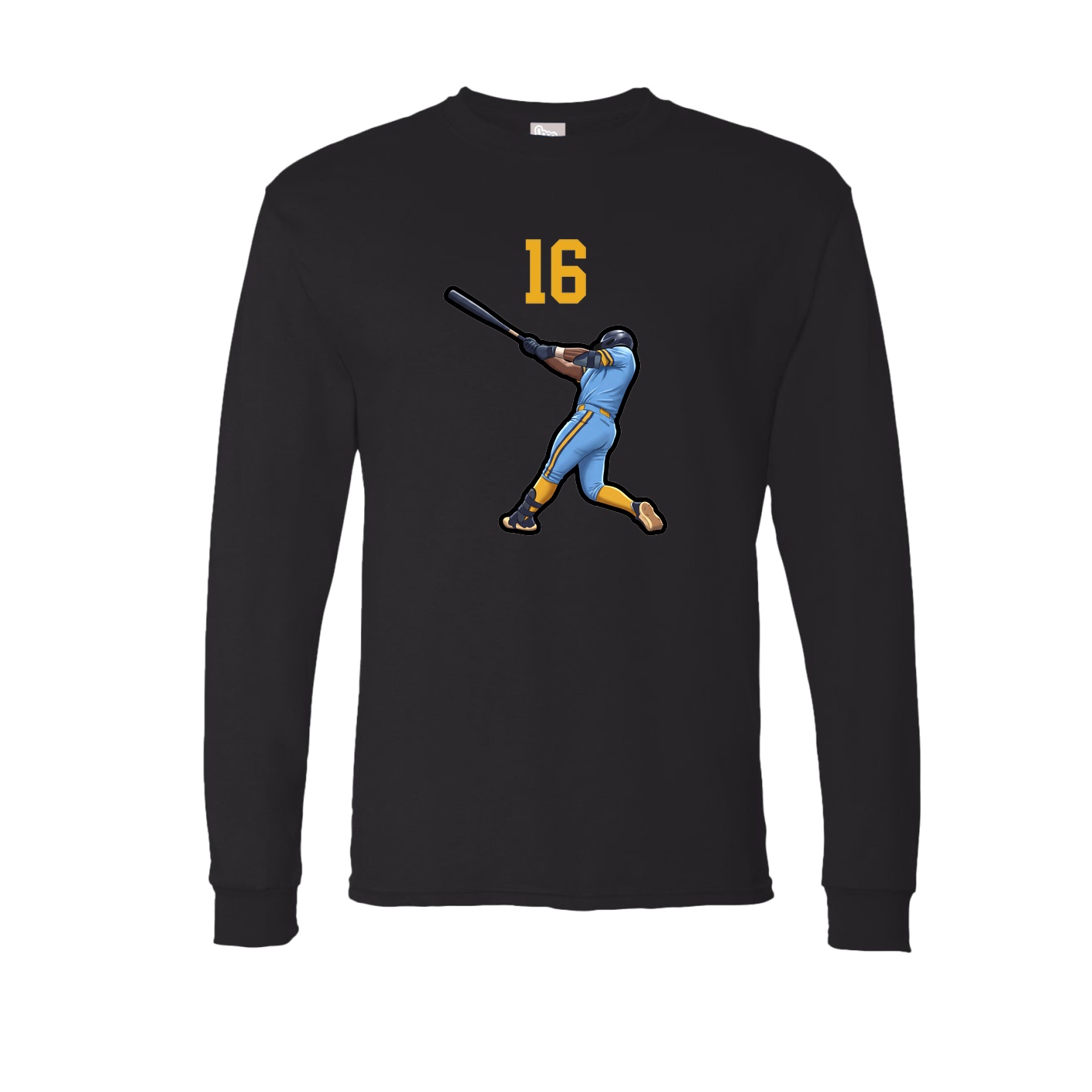 Long Sleeve Tee — Number Top in Black