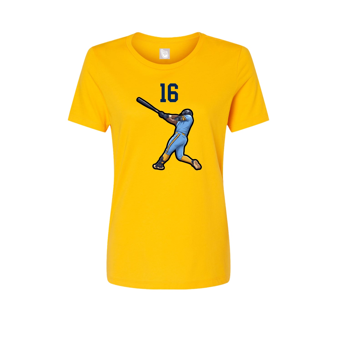 Fitted Women's Tee — Number Top in Gold