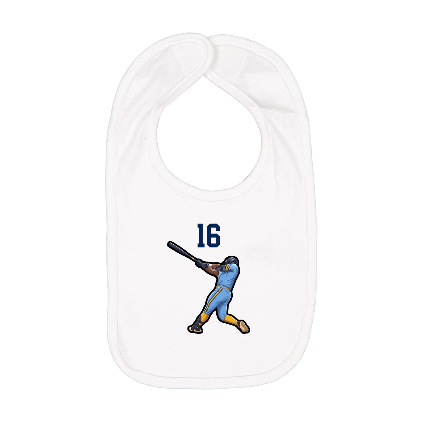 Infant Bib — Number Top in White