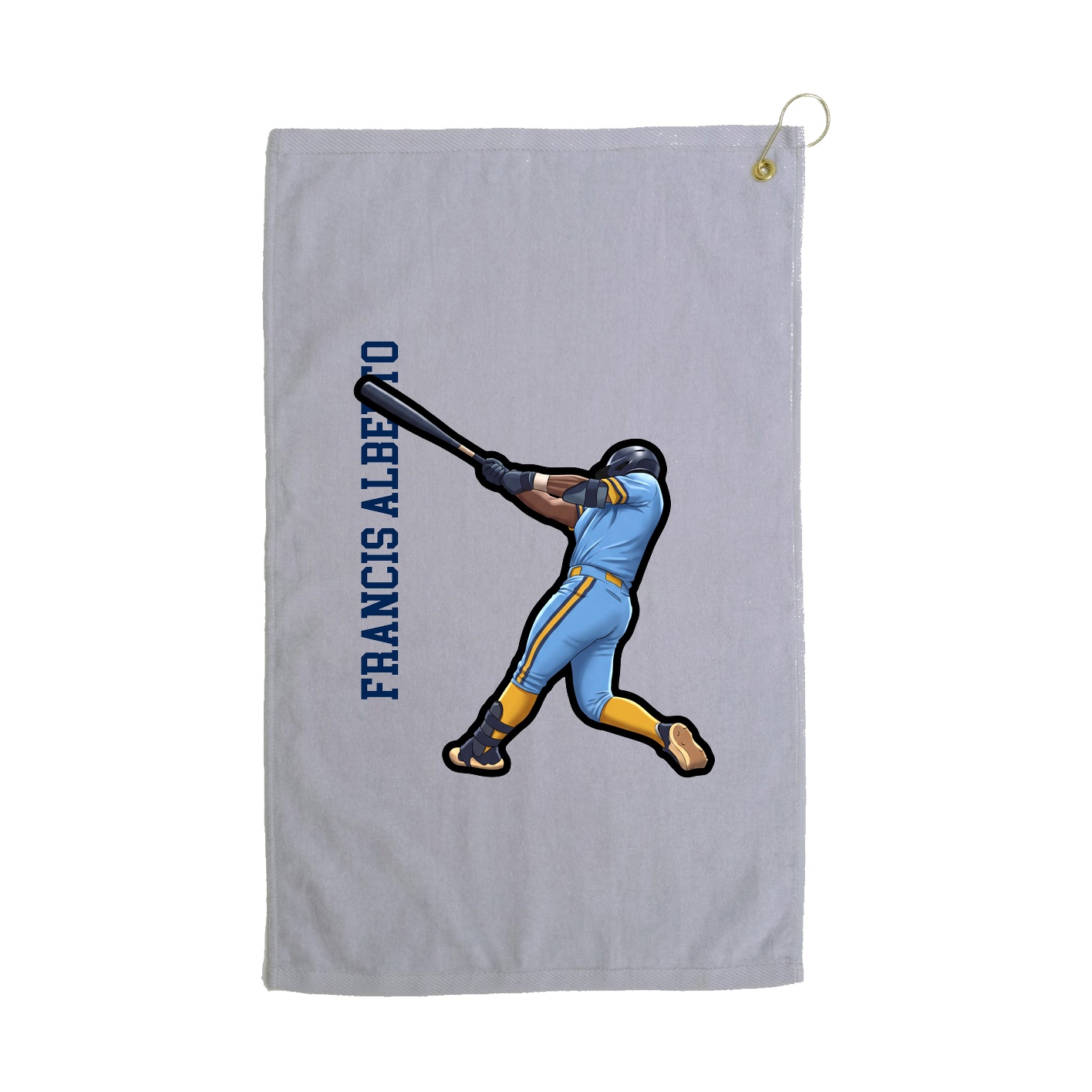Golf Towel — Name Vertical in Grey