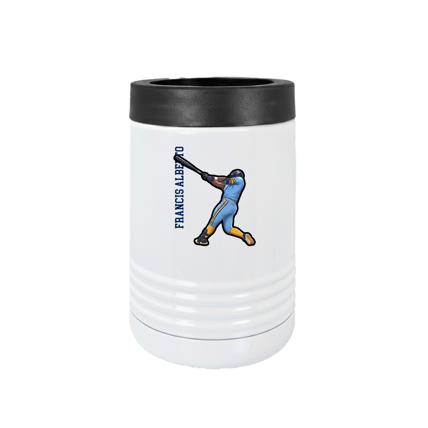 Beverage Holder — Name Vertical in White