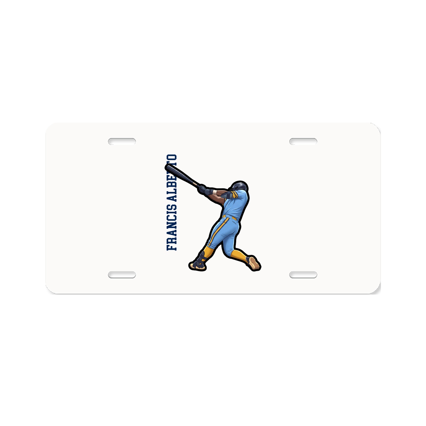 License Plate — Name Vertical in Classic