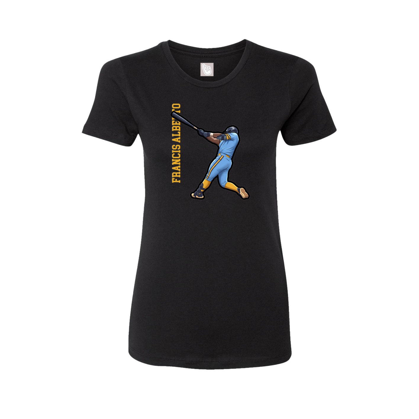 Fitted Women's Tee — Name Vertical in Black