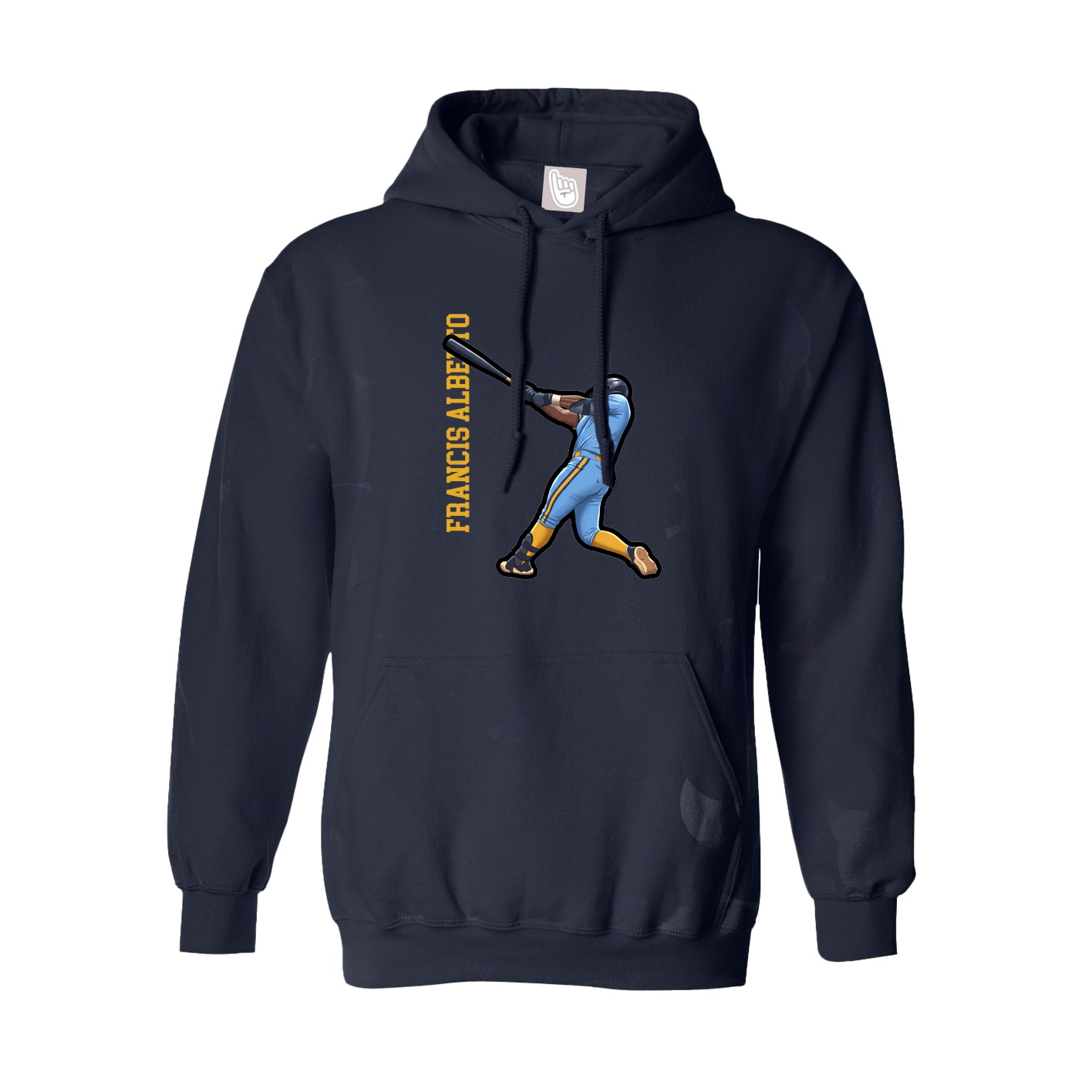 Youth Hoodie — Name Vertical in Navy
