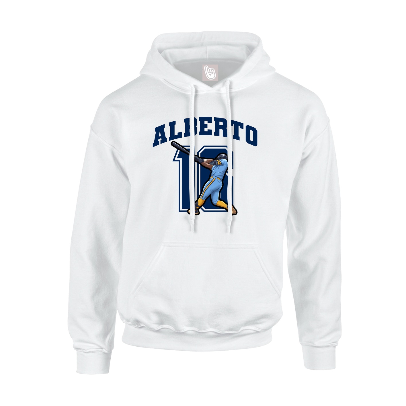 Hoodie — Number in White