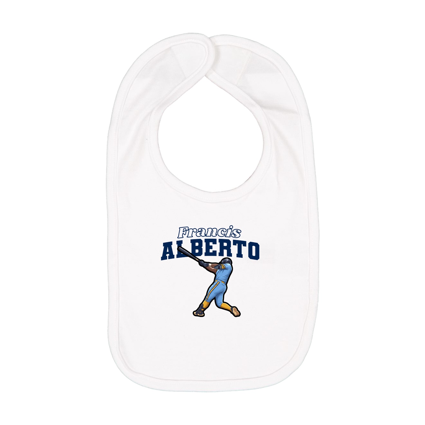 Infant Bib — Name Arch in White