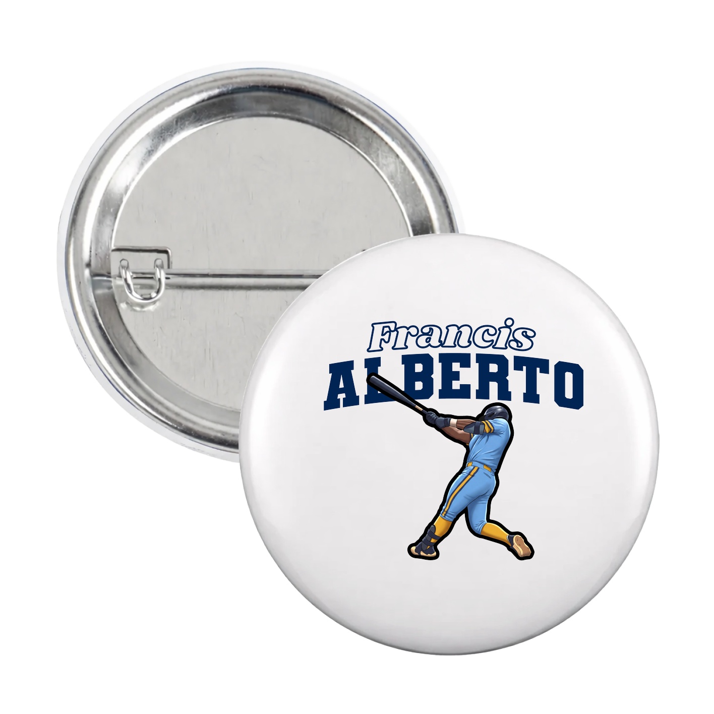 Game Day Button — Name Arch in White