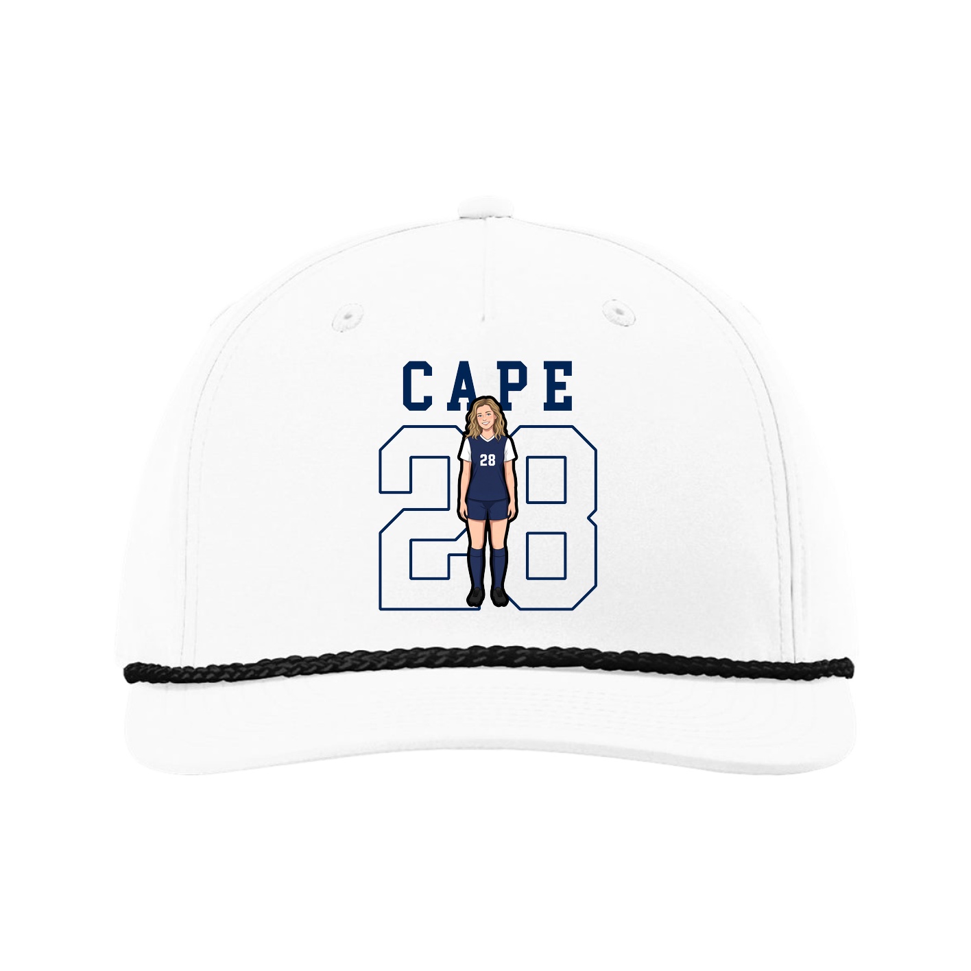 Five-Panel Classic Rope Cap — Shirsey in White