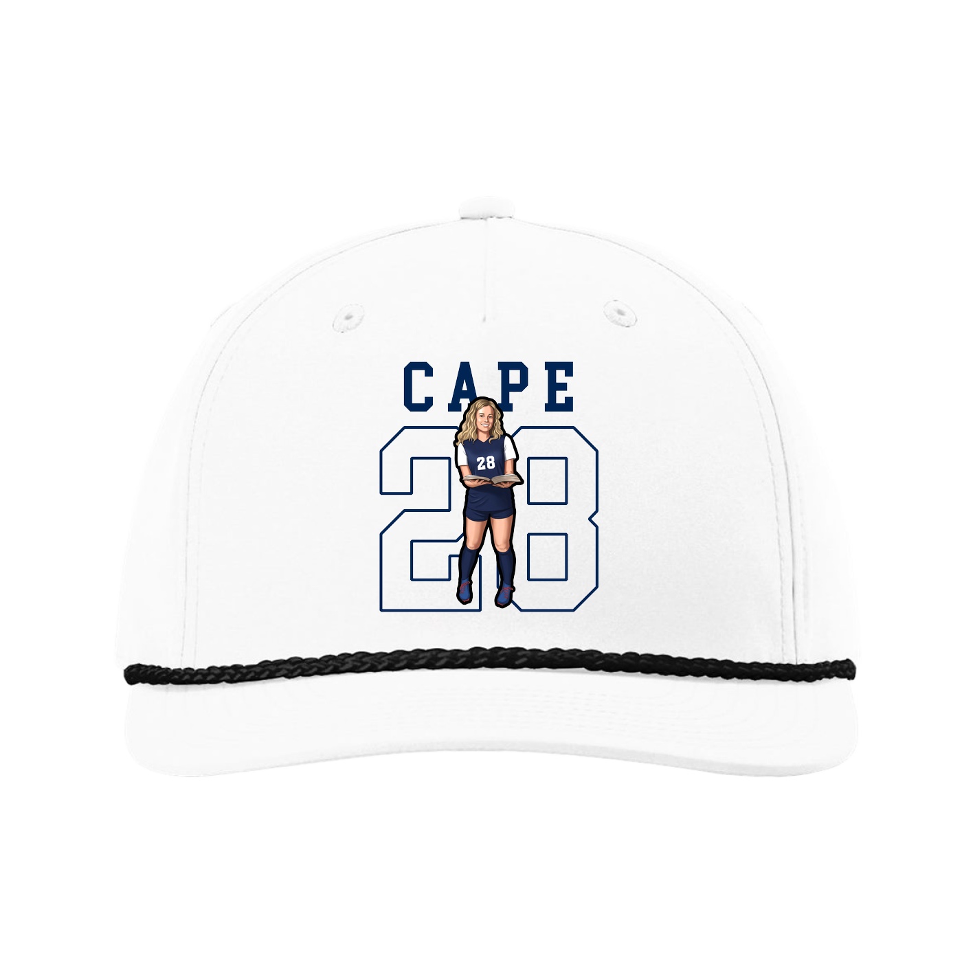 Five-Panel Classic Rope Cap — Shirsey in White