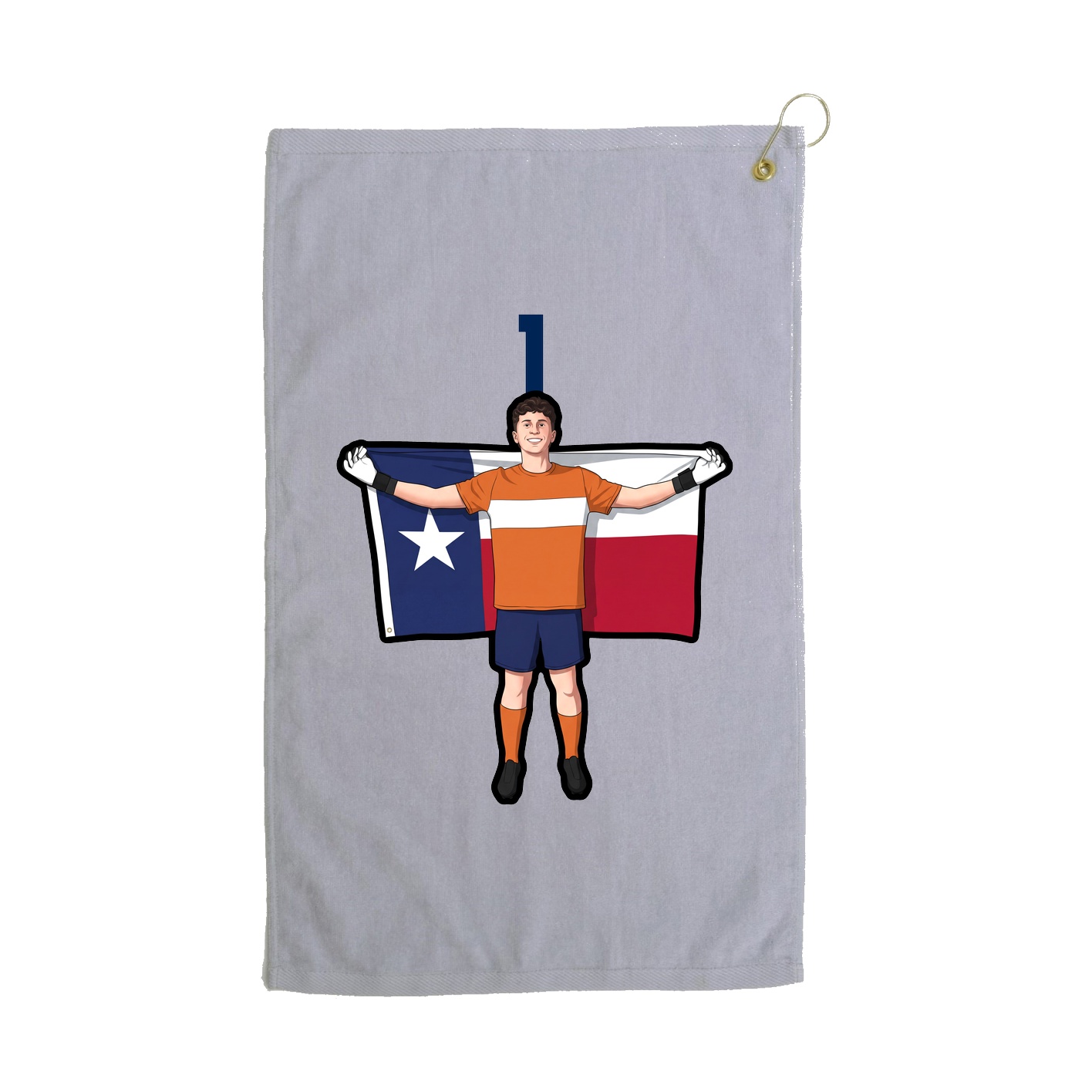 Golf Towel — Number Top in Grey