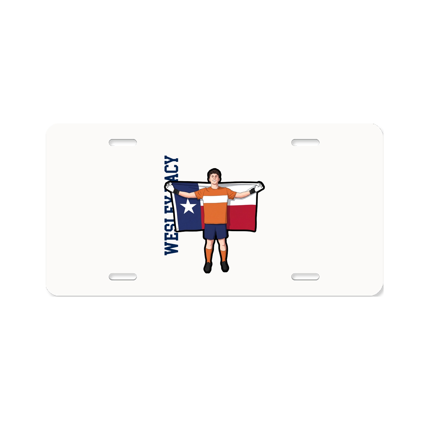 License Plate — Name Vertical in Classic