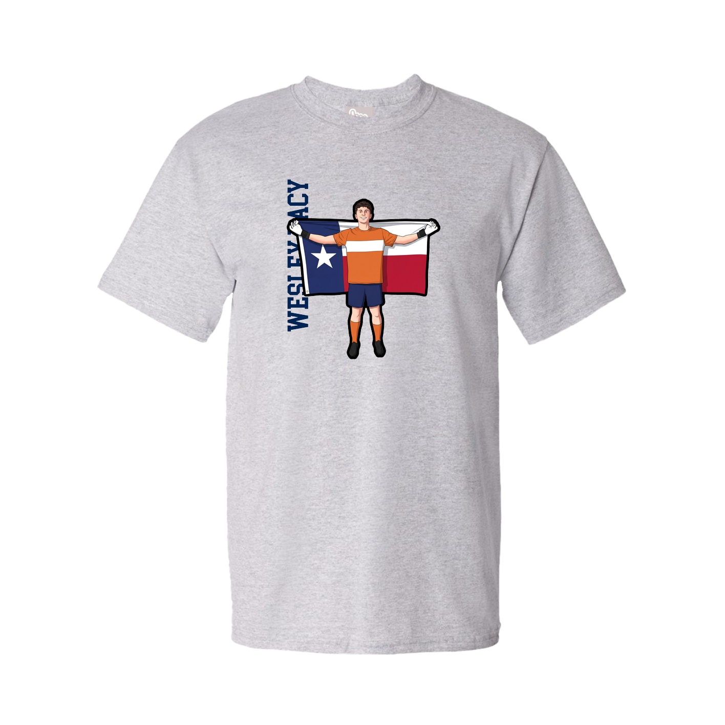 Youth Tee — Name Vertical in Grey