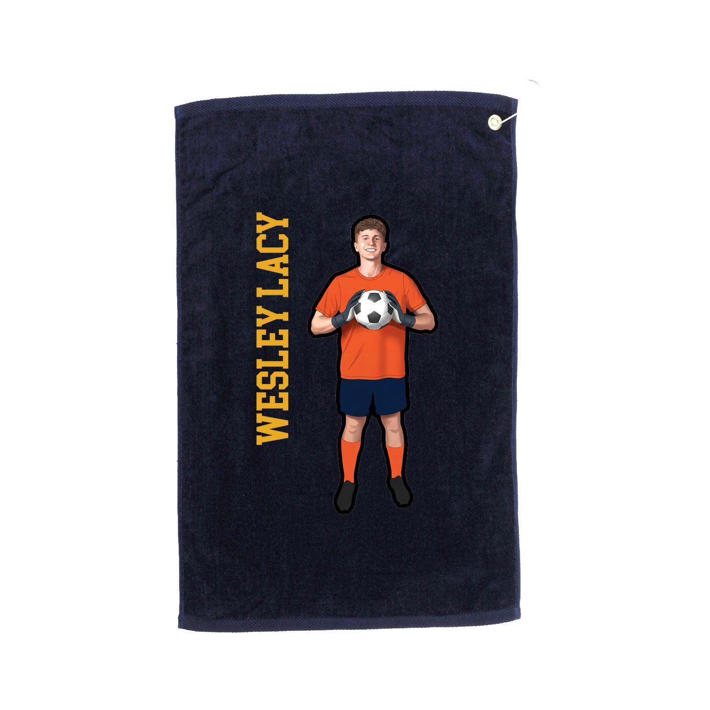 Golf Towel — Name Vertical in Navy