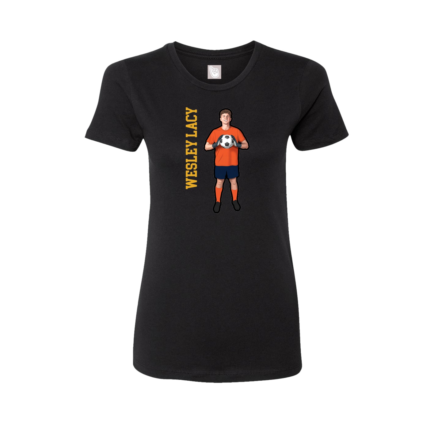 Fitted Women's Tee — Name Vertical in Black