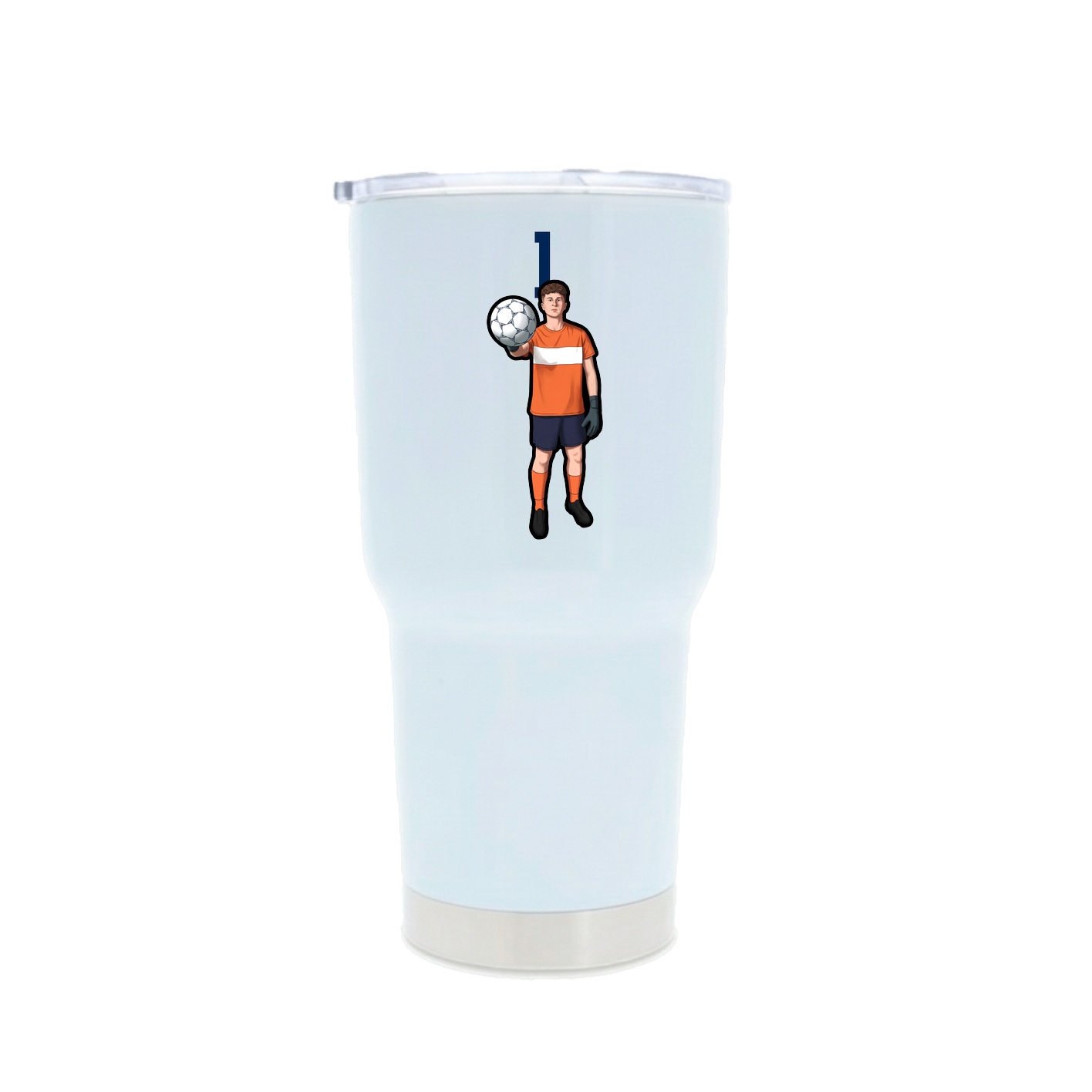 30oz Stainless Steel Tumbler — Number Top in White
