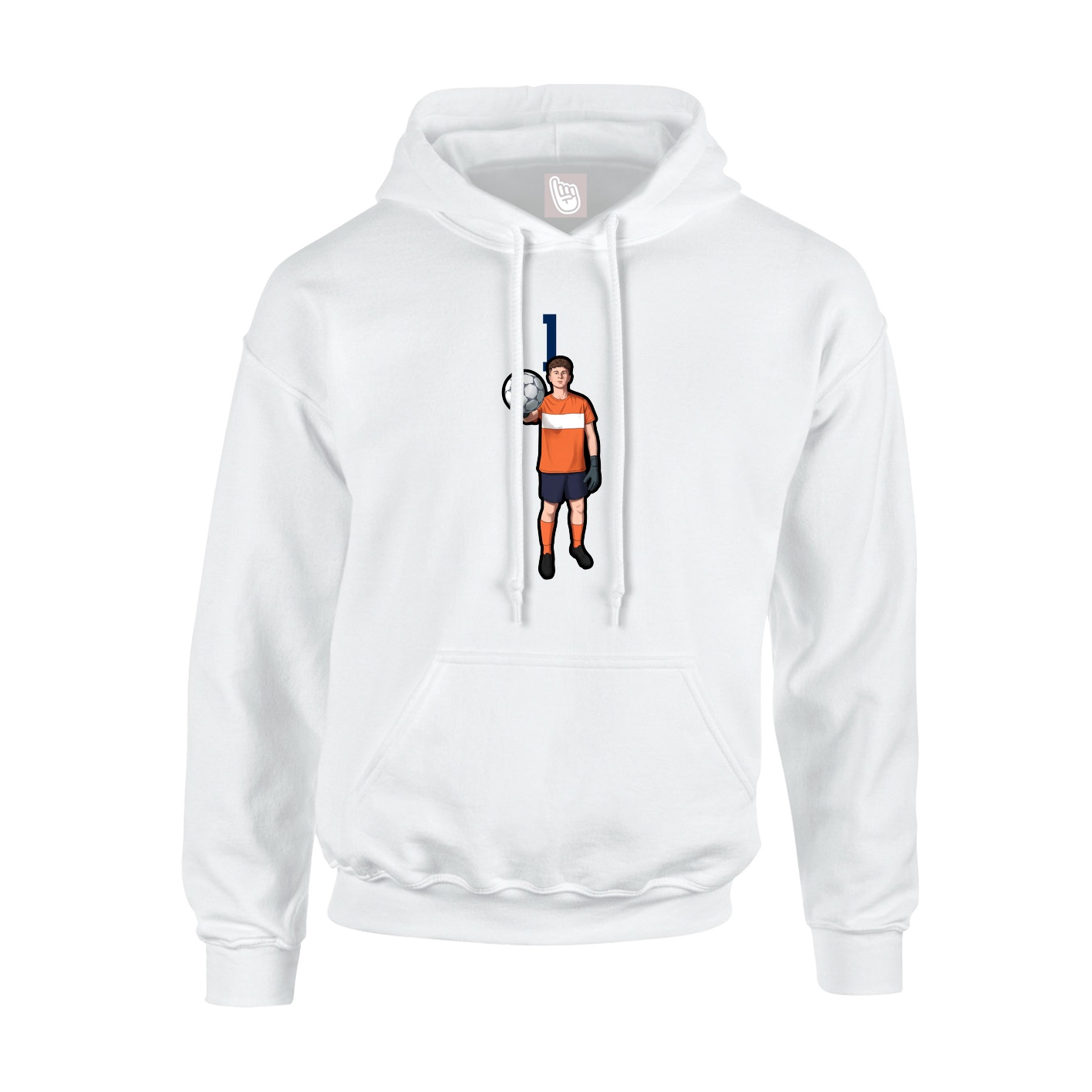 Youth Hoodie — Number Top in White