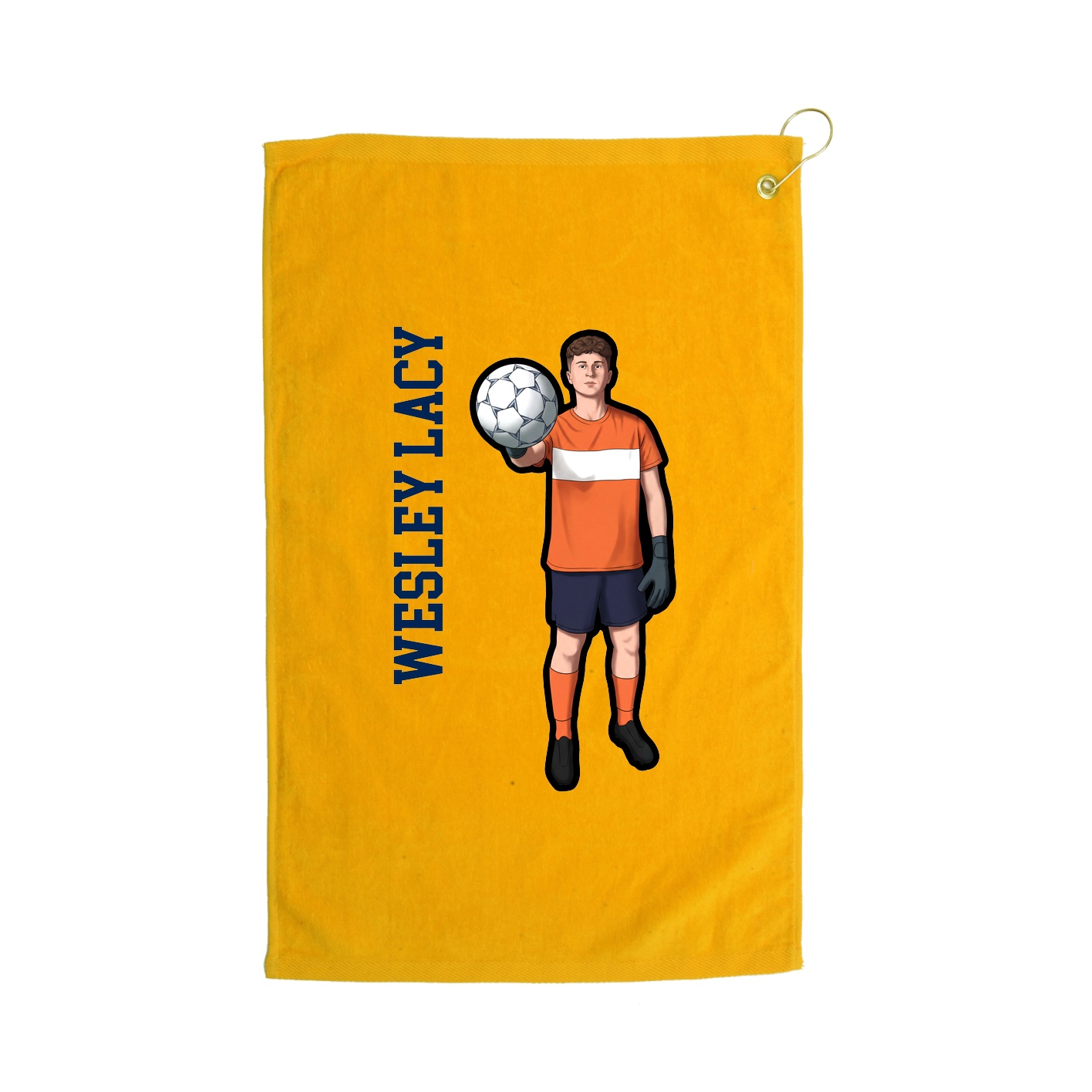 Golf Towel — Name Vertical in Gold