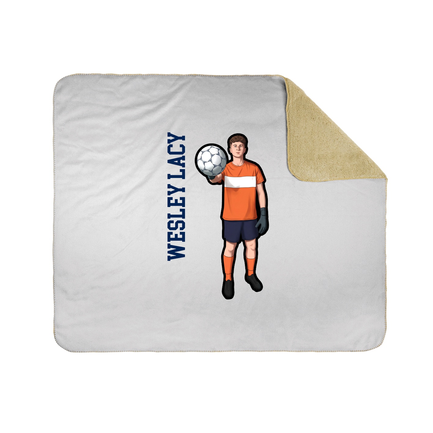 Throw Blanket — Name Vertical in White