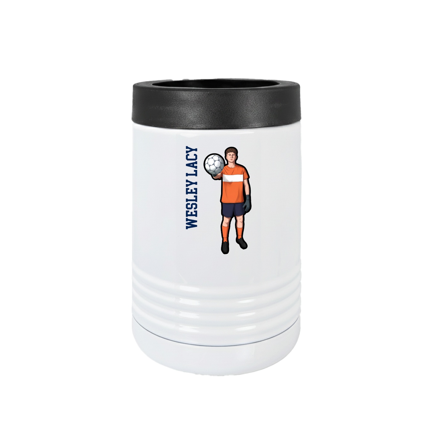 Beverage Holder — Name Vertical in White