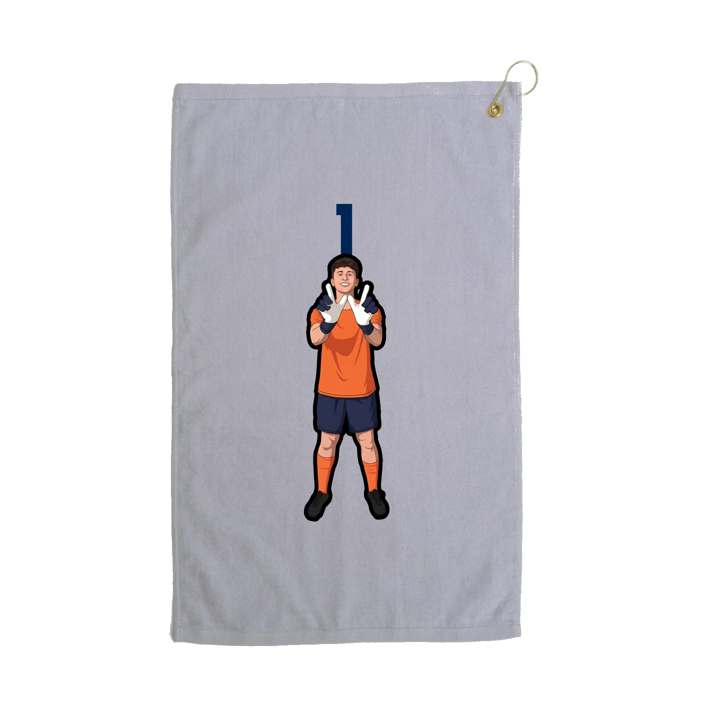 Golf Towel — Number Top in Grey