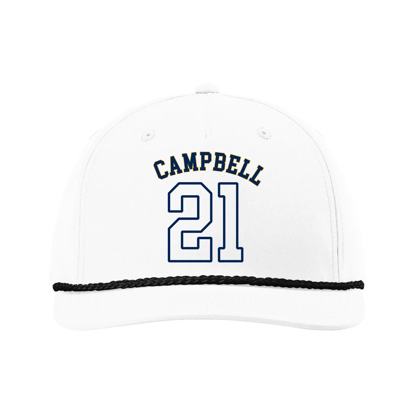 Five-Panel Classic Rope Cap — Shirsey Arch in White