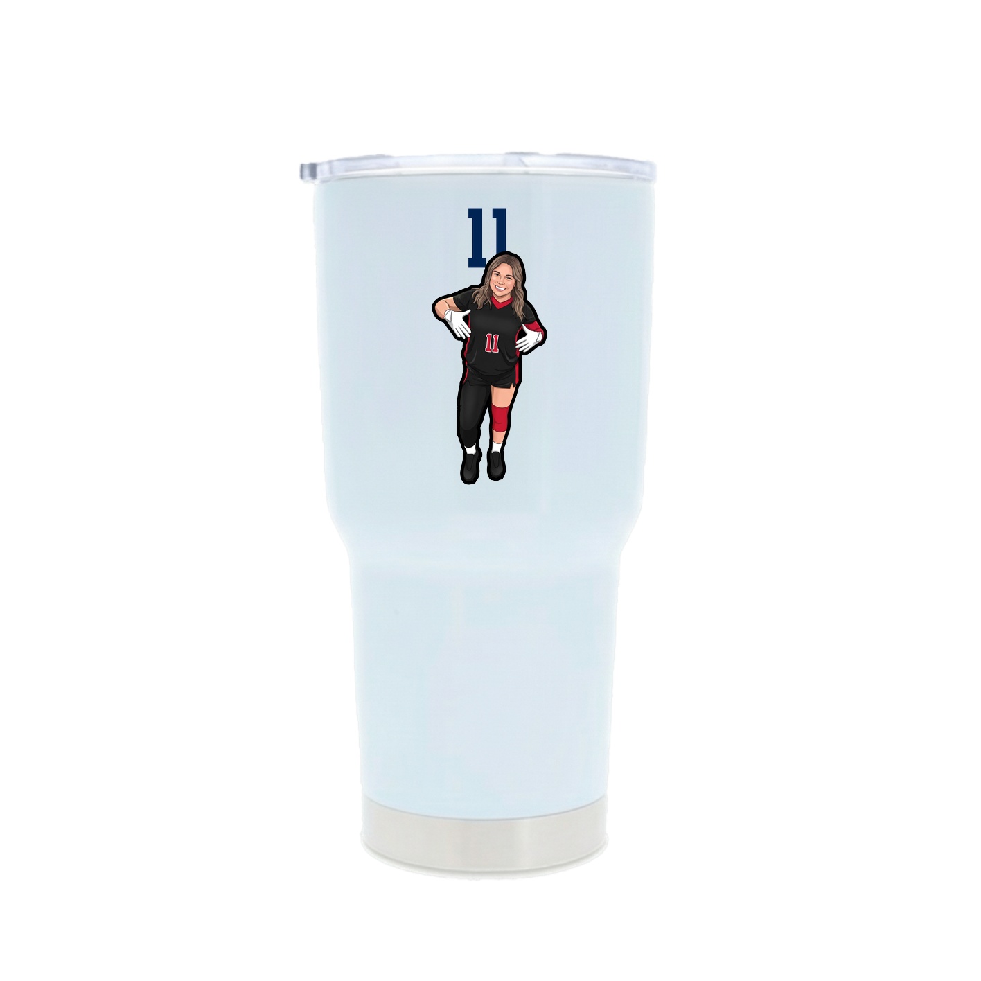 30oz Stainless Steel Tumbler — Number Top in White