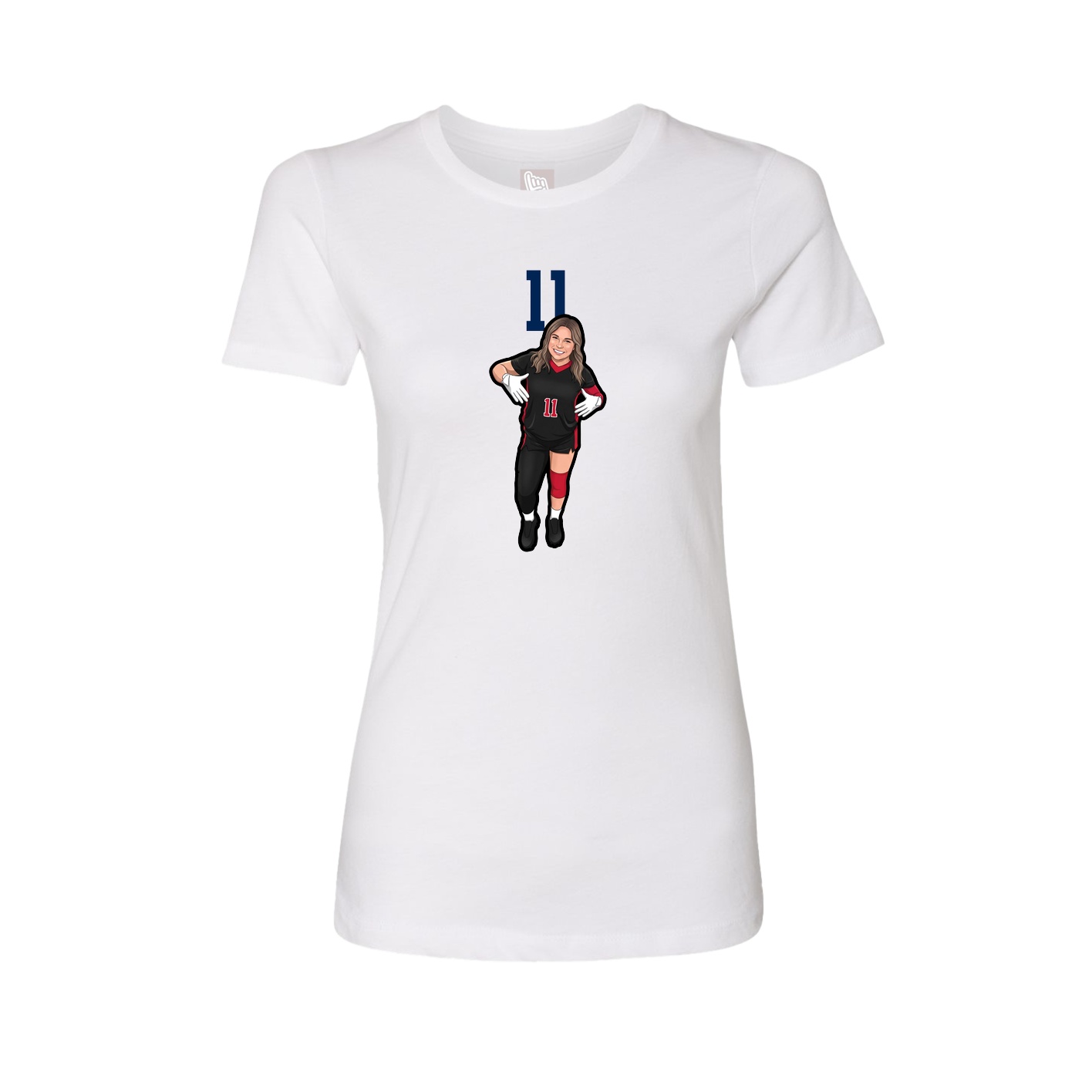 Fitted Women's Tee — Number Top in White