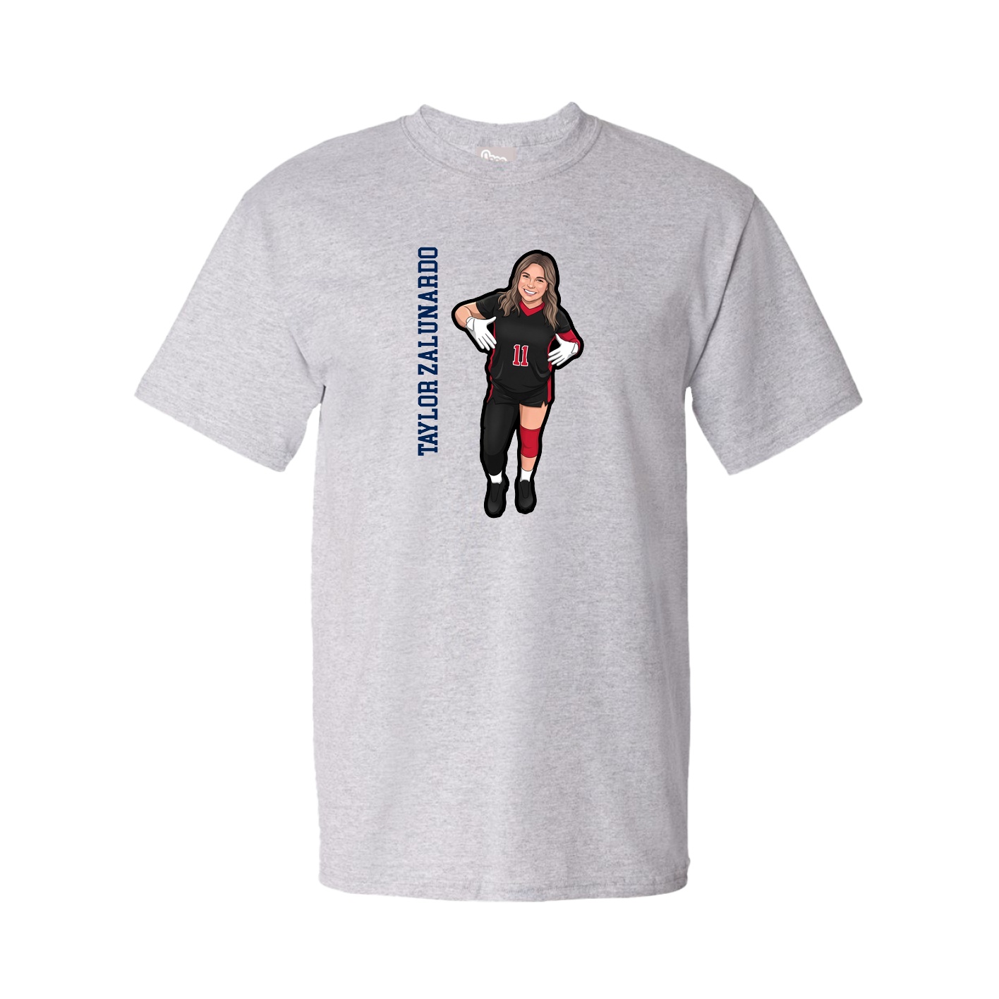 Tee — Name Vertical in Grey