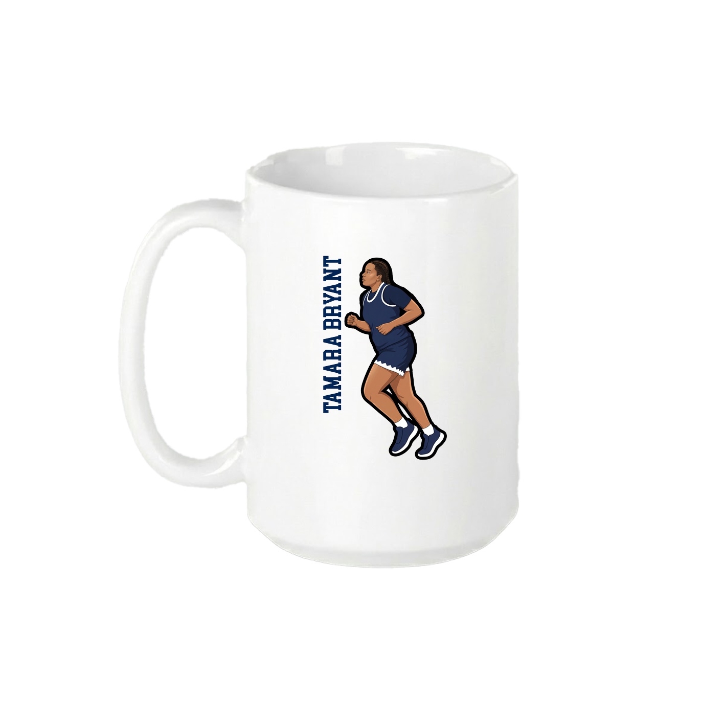 15oz Coffee Mug — Name Vertical in White