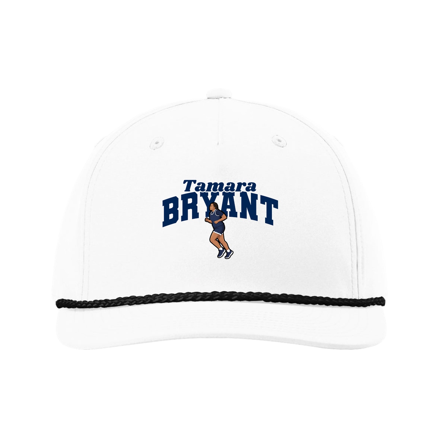 Five-Panel Classic Rope Cap — Signature Arch in White