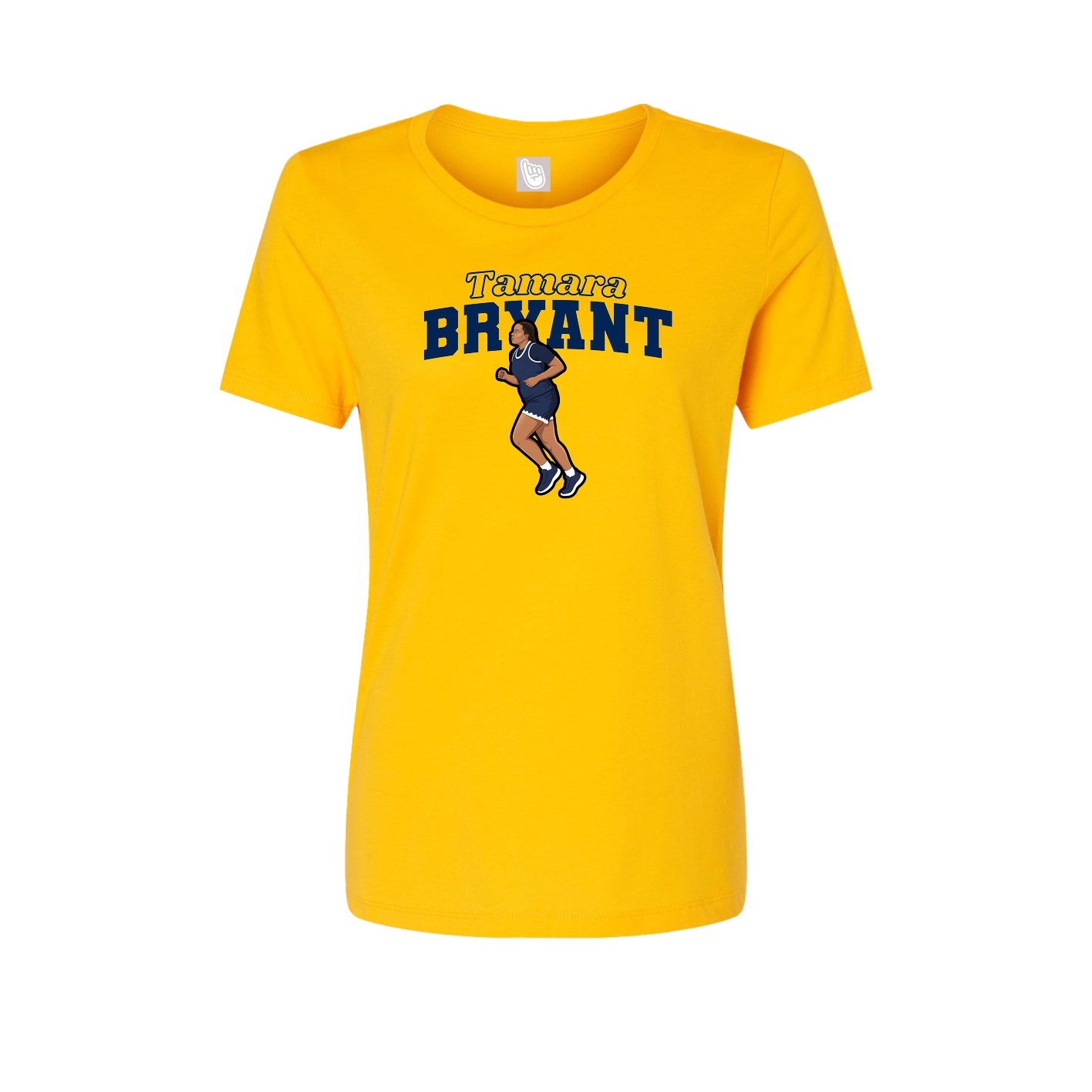 Fitted Women's Tee — Name Arch in Gold